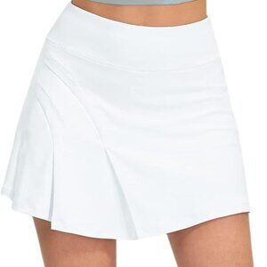 PERSIT White Pleated Tennis Skort w/ Pockets | XL